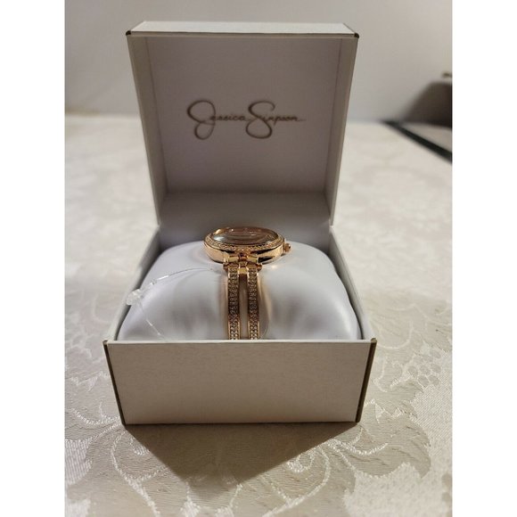 Jessica Simpson Rose Gold Color Rhinestone Bling Womens Watch Metal JSB0036RG main image 5